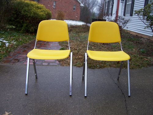 Samsonite Yellow Stacking Chairs Plastic