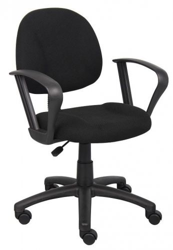 B317 BOSS BLACK DELUXE POSTURE OFFICE TASK CHAIR WITH LOOP ARMS