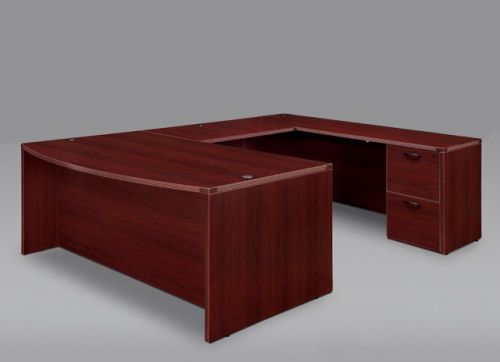 New Amber Bowfront U-Shape Executive Office Desk