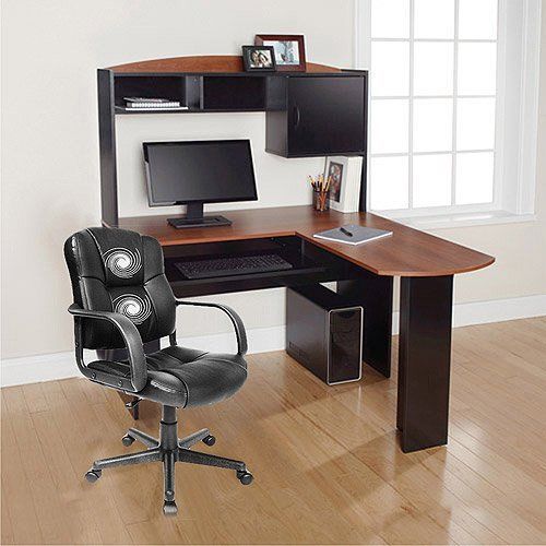Computer Desk Corner L Shaped Office Furniture Cherry Homework Room Study Gaming