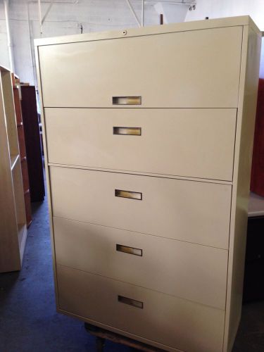 ***5 drawer lateral size file cabinet by steelcase office furn w/lock&amp;key 42&#034;w** for sale
