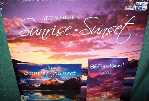 2015 Wall Calendar 2 Year Purse Planner Sunrise Sunset Travel Art Wolfe TV Show