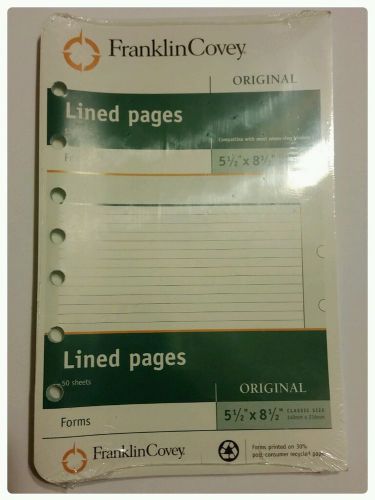 Franklin Covey 26888 Lined Pages for Organizer 5-1/2 x 8-1/2 50 Sheets