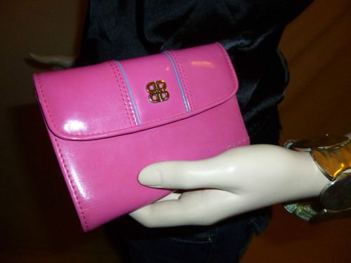 Bosca Accessories In Leather PINK Ladies Snap Wallet Clutch 3.5 x 5.25 Organize