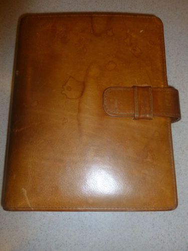 Vintage DAY TIMER Leather Planner Binder 6 ring 1&#034; Filled with fresh pages