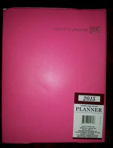 2015 Deluxe Monthly Page Planner Calendar Organizer pink Appointment Book LARGE