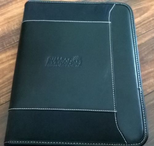 Leeds Zippered Black Leather Portfolio Folder Dockers Evernham/GEM edition RARE