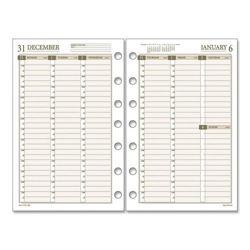 Day Runner Weekly Planning Page Refill, 5-1/2&#034;x8-1/2, 7-Ring, WhiteCM, 2015