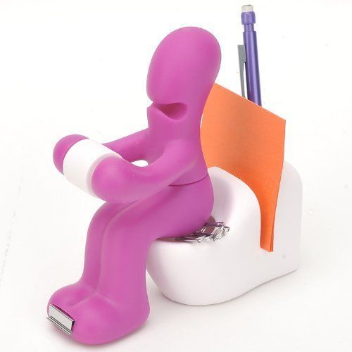 A new pen, paper, tape and memo holder in the color purple for sale