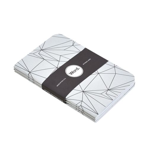 Word. Grey Polygon 3 Pack Lined Acid Free Recycled Pocket Notebook To Do Lists