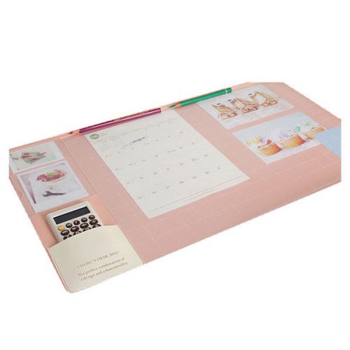 Baby pink non slip pad desk mat mouse pad with various pockets for sale