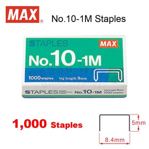 MAX No.10-1M Staples 1box (1,000 staples) for Office &amp; Home Stapler