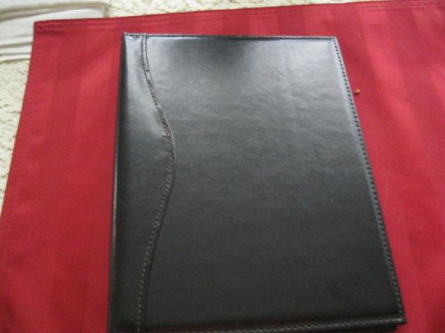 Black Leather Med Size 10&#034; x 7&#034; x 3&#034; Binder Three Rings Never Used