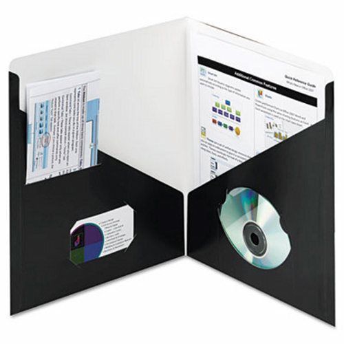Smead Contemporary Two-Pocket Folder, 11 x 8-1/2, Black, 25 per Box (SMD87990)