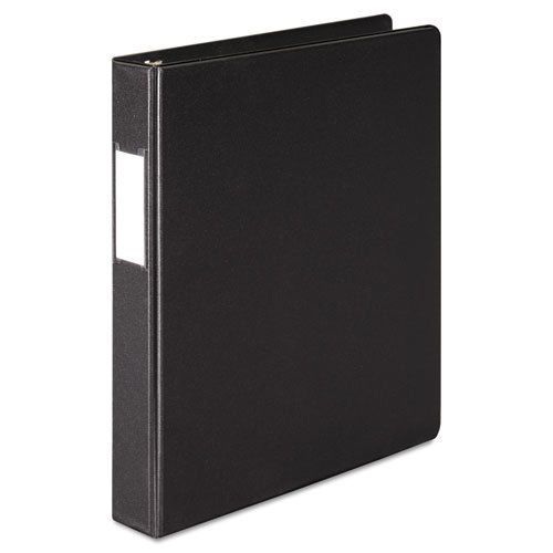 383 Basic Binder with Label Holder, D-Ring, 1&#034; Capacity, Black