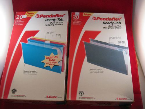 40 Pendaflex Ready Tab Hanging Folders Legal Size 6 Tab Position Green/Assorted