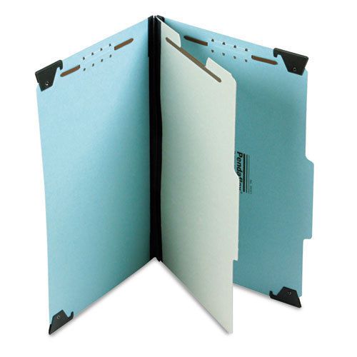 Pressboard Hanging Classi-Folder, 1 Divider/4-Sections, Legal, Lt. Blue