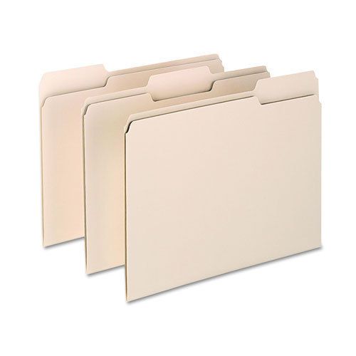 Archival quality file folders, 1/3 cut top tab, letter, manila, 100/box for sale