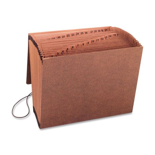 Sparco Accordion File, with Flap, 1-31, 31 Pocket, Letter, 12 x 10 Inches, Brown