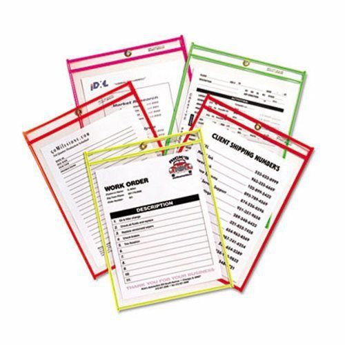 C-line Stitched Ticket Holder, Neon, 5 Colors, 9 x 12, 25 per Box (CLI43910)