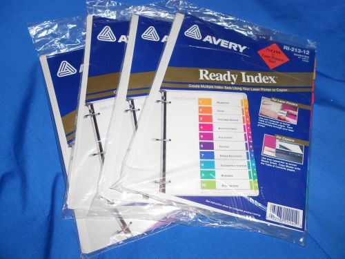 Avery ready index ri-213-12  for laser printers and copy machines - quantity = 4 for sale