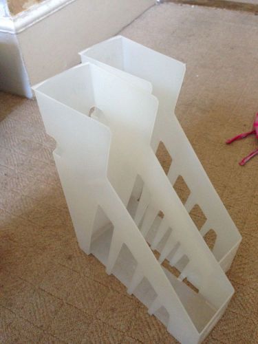 2 / two white plastic vertical files