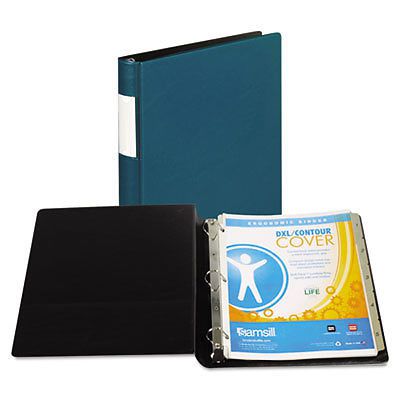 Dxl heavy-duty locking d-ring binder with label holder, 1&#034; capacity, teal for sale