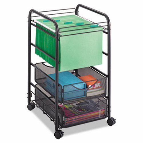 Safco Onyx Mesh Mobile File, Two Drawers, 15-3/4w x 17d x 27h, Black (SAF5215BL)