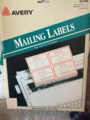 160 mailing labels self adhesive red/white to/from 4 1/4&#034; x 2 3/4&#034; (4.25 x 2.75) for sale