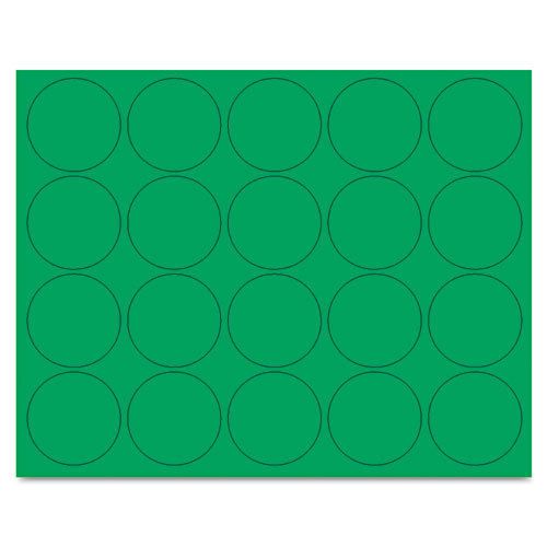 Interchangeable Magnetic Characters, Circles, Green, 3/4&#034; Dia., 20/Pack