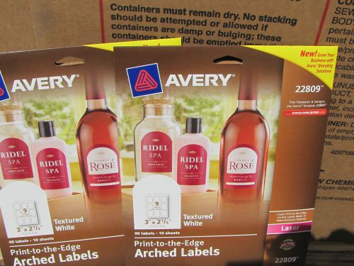 Avery 22809 Print-to-the-Edge Textured White Arched Labels 2 Packages