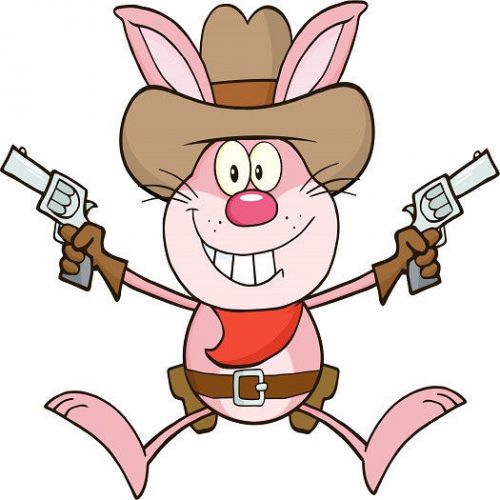 30 Custom Pink Cowboy Bunny Personalized Address Labels