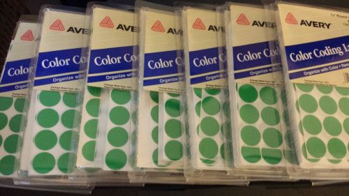 AVERY Color Coding 3/4&#034; Round Green Labels. Qty 1000