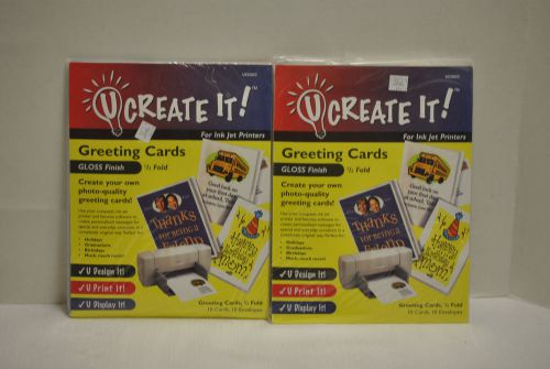 LOT OF 2 U Create It! Greeting Cards For Ink Jet Printers 10 Cards &amp; Envelopes