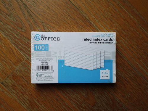 Ruled Index Cards 3 x 5 WHITE 100 Count Brand New Sealed For Home Office School