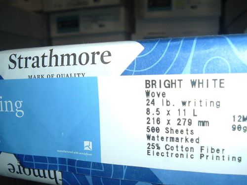 FULL CASE - Strathmore Papers Writing Wove Paper, 24 lb., 8 1/2&#034;x11 Bright White