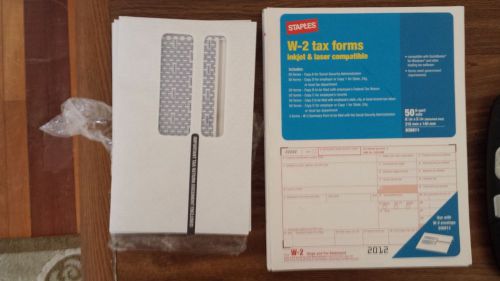 Staples 6-part w-2 tax forms new &amp; sealed pack of inkjet / laser 936811 for sale