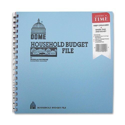 Dome Household Budget File - 11&#034; X 9.75&#034; Sheet Size - Light Blue - (dom910)