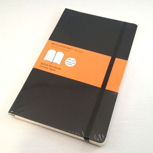 Moleskine Classic Notebook, Large, Ruled, Black, Soft Cover (5 x 8.25)