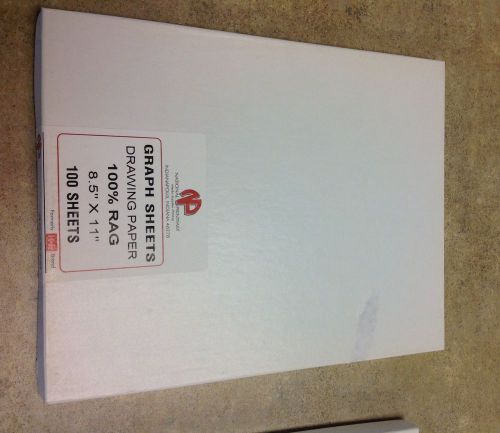 8.5x11 graph Paper 100% Rag 100 Sheets NEW