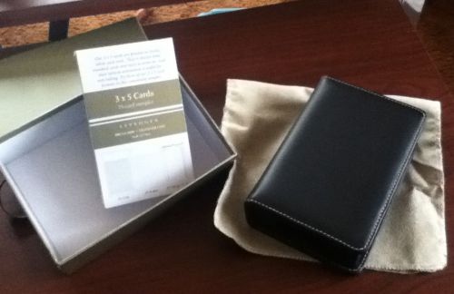By levenger -morgan 3 x 5 card holder leather black card holder - new for sale