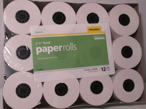 New unopened case of 12-office max 2 1/4&#034; paper rolls-calculator for sale