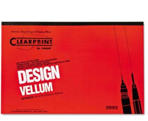 Clearprint Design Vellum Paper, 16Lb, White, 11 X 17, 50 Sheets/Pad