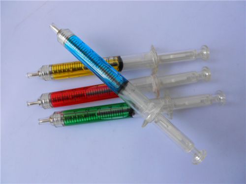 Portable 4X Syringe Shape Pens Ball Point Pen Pens For Hospital Nurse WF@#CA-13