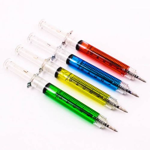 Multi-Color Novelty Ball Point Pen Kid Syringe Hospital Medical Stationery A0501