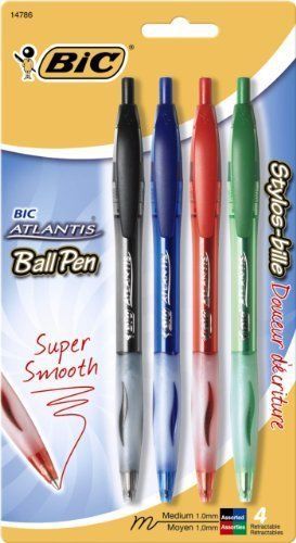 Bic Atlantis Ballpoint Pen - Medium Pen Point Type - 1 Mm Pen Point (vcgp41ast)