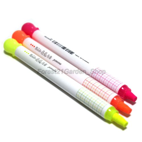 Monami Rolling Fluorescent Crayon,Colored Pencils Creamy 3 Colors set