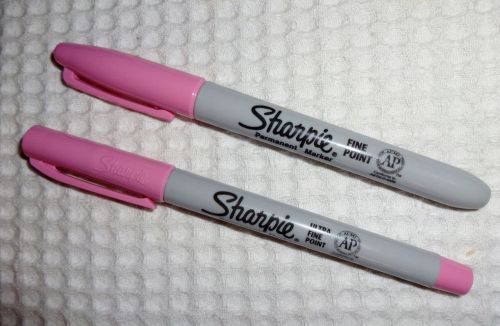 2 SHARPIE Permanent Markers -LIGHT PINK- 1 Ultra Fine Point &amp; 1 Fine Point-New