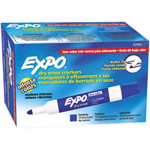 Expo Dry Erase Markers - Bullet Marker Point Style - Blue Ink (82003_40)