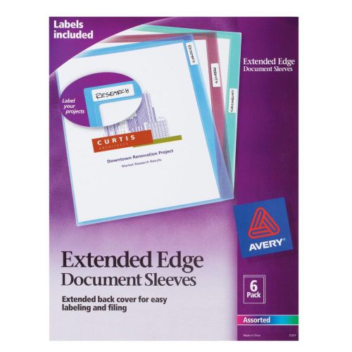 Avery extended edge document sleeves, avery 72257 for sale